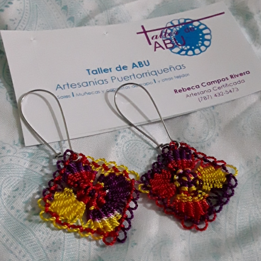 Handmade three tones earrings